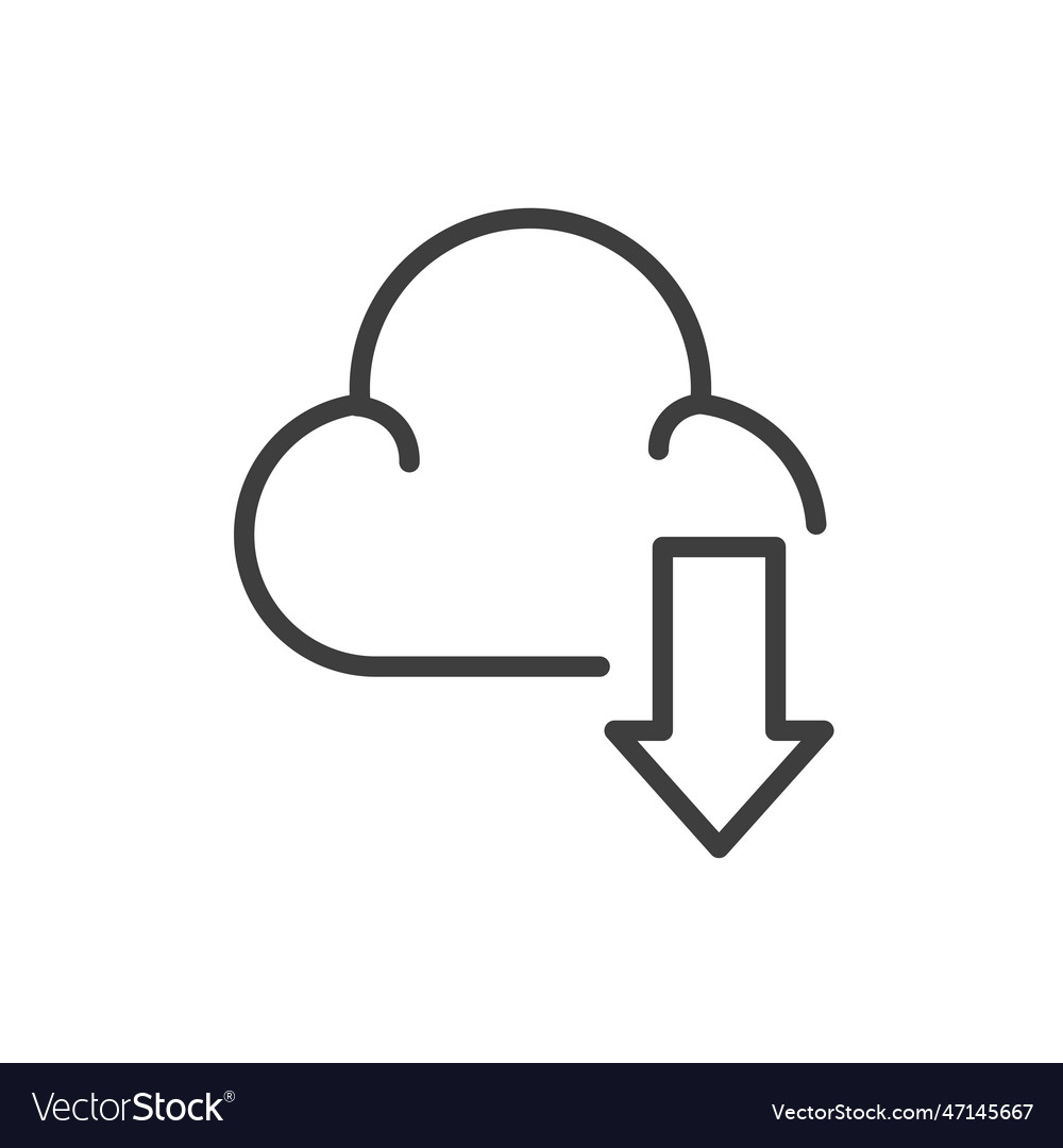 Download from cloud icon thin line from Royalty Free Vector