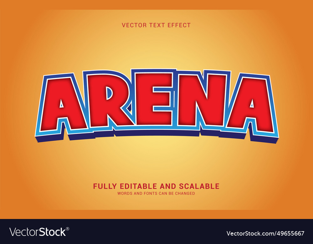 Editable text effect arena style