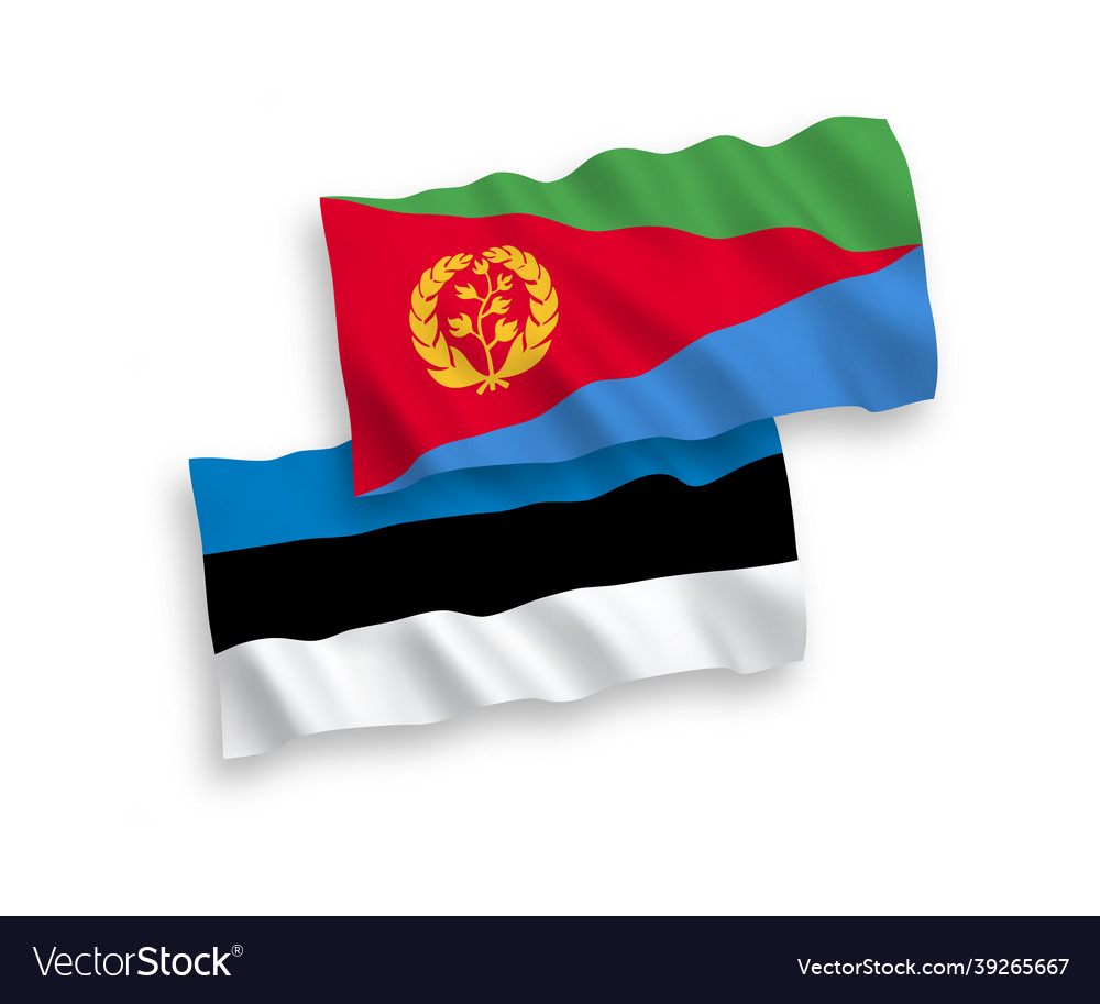 Flags of eritrea and estonia on a white background vector image Flags of eritrea and estonia on a white background