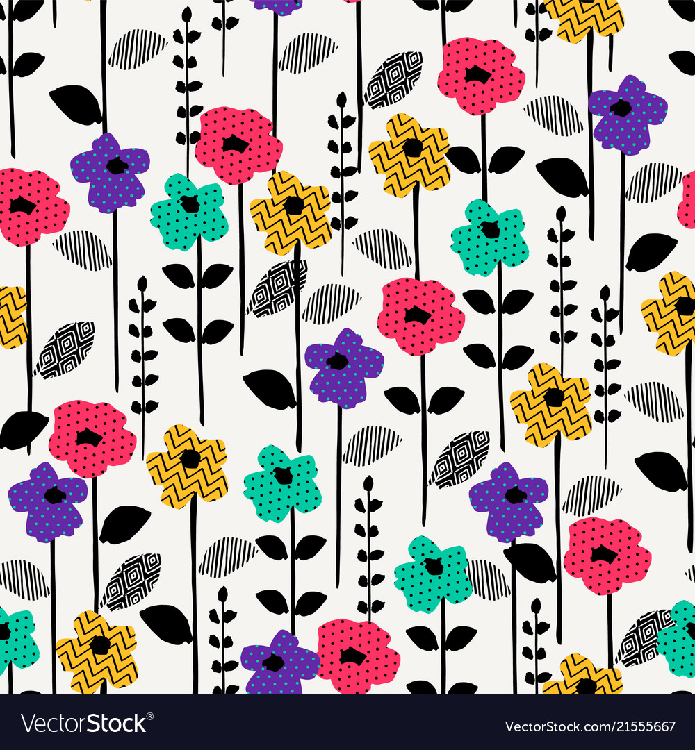 Floral abstract seamless pattern design