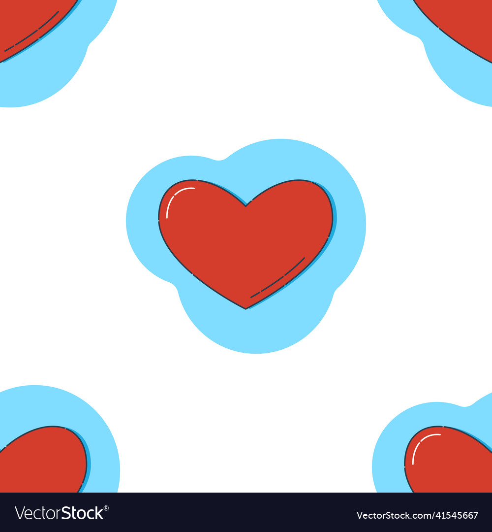 Line art seamless pattern in the form of a red