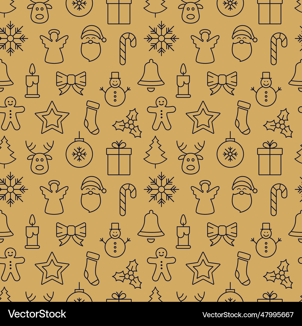 Merry christmas icon pattern seamless elements Vector Image
