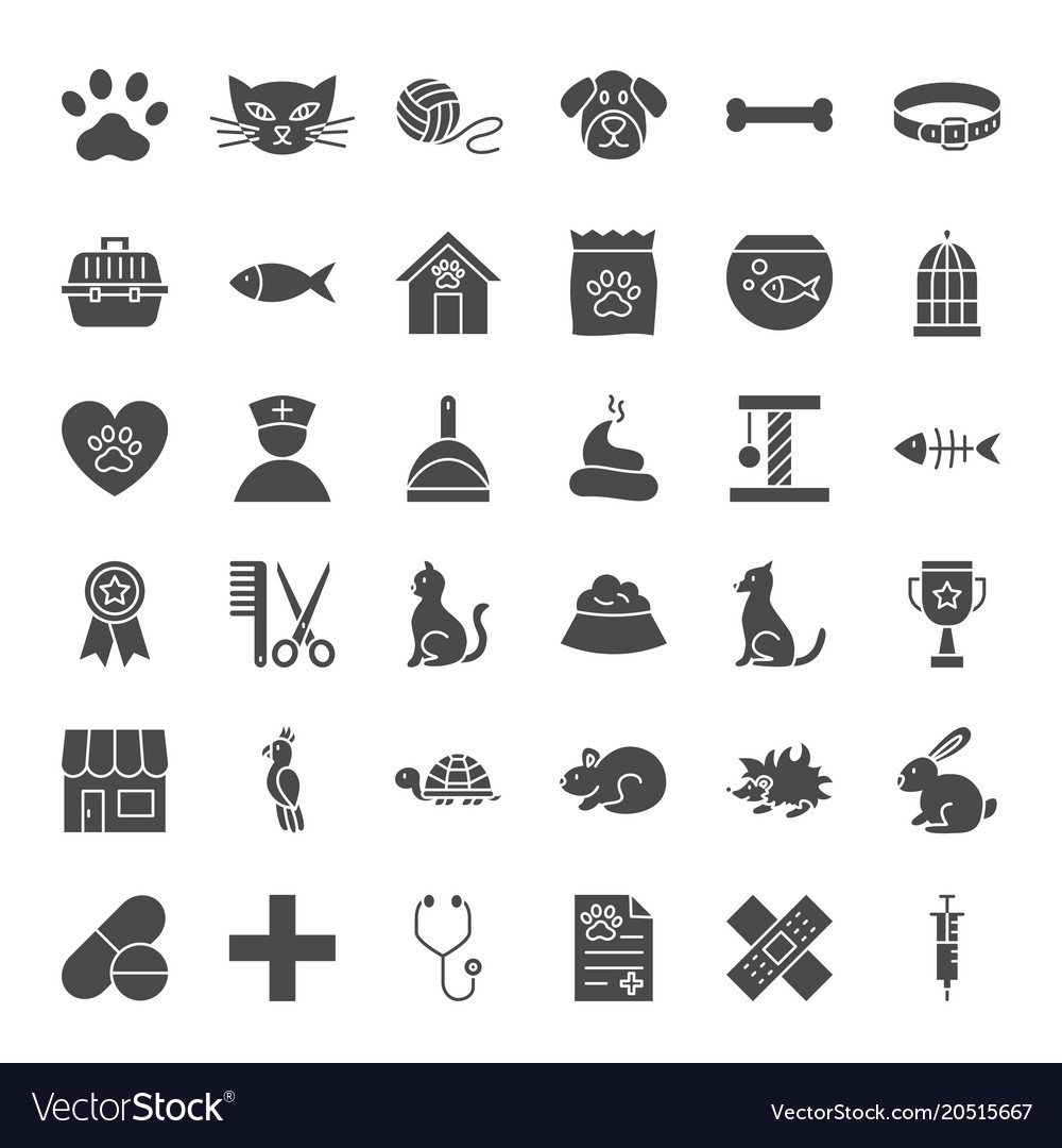 Pet shop solid web icons