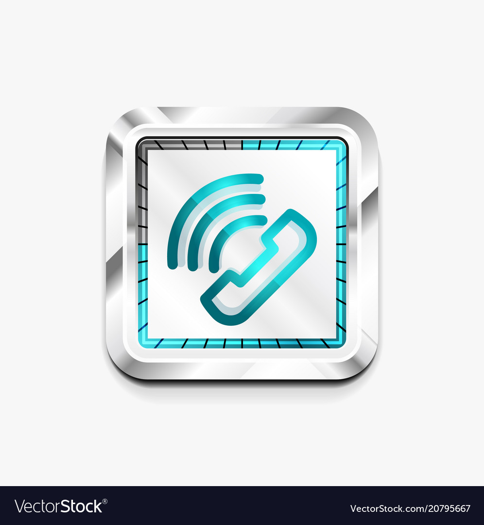 Phone button call support idea vector image Phone button call support idea