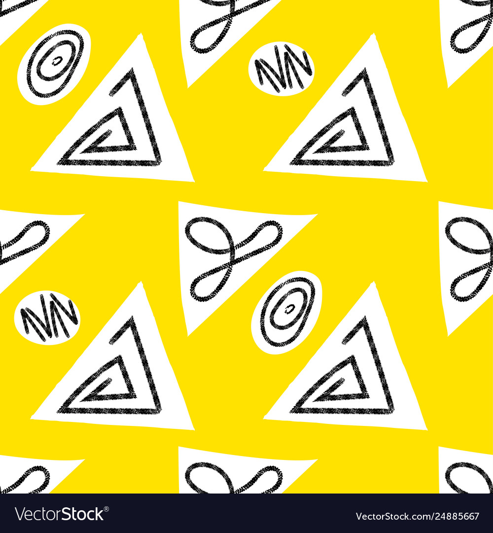 Seamless primitive pattern with black zig zag vector image Seamless primitive pattern with black zig zag