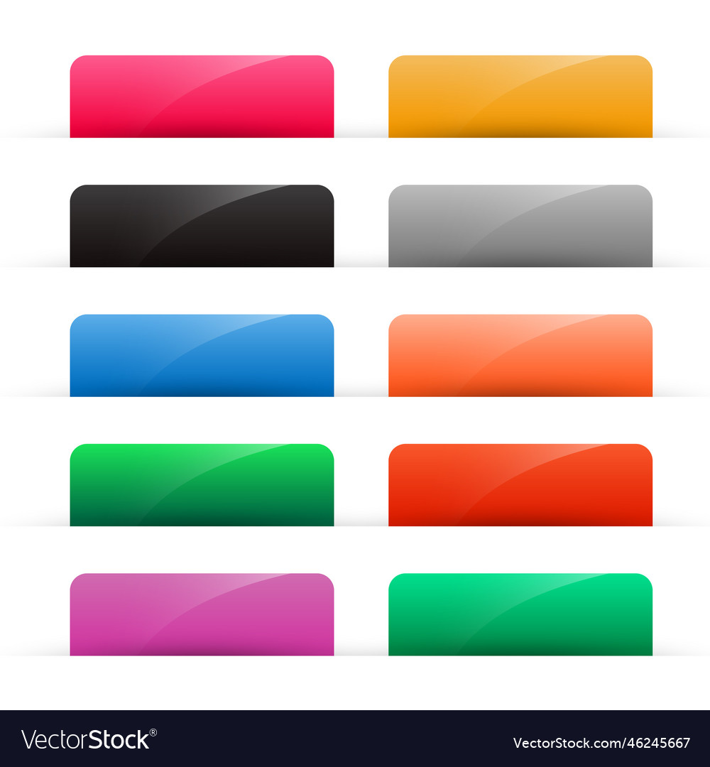 Set of colorful shiny web buttons