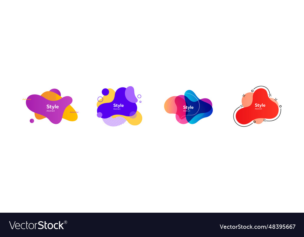 Set of muted multi-colored abstract shapes vector image Set of muted multi-colored abstract shapes