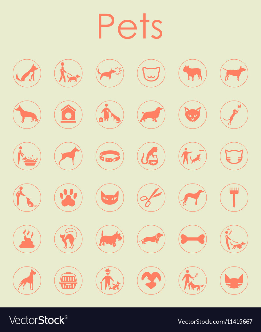 Set of pets simple icons