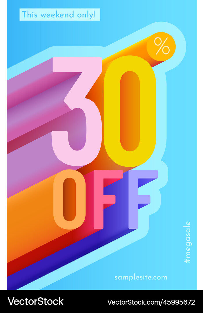 30 percent off discount creative composition