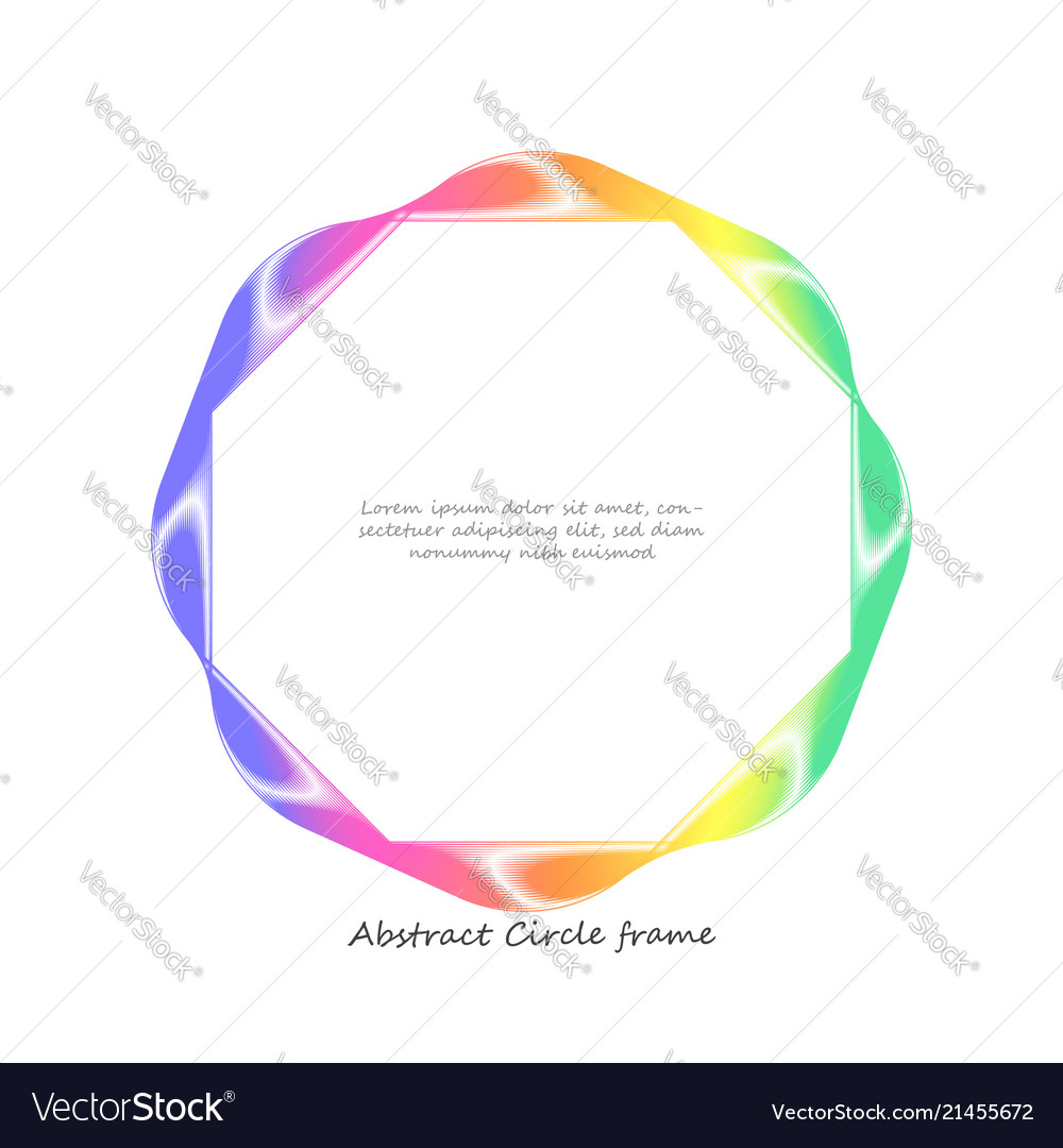 Abstract colorful wave circle frame background