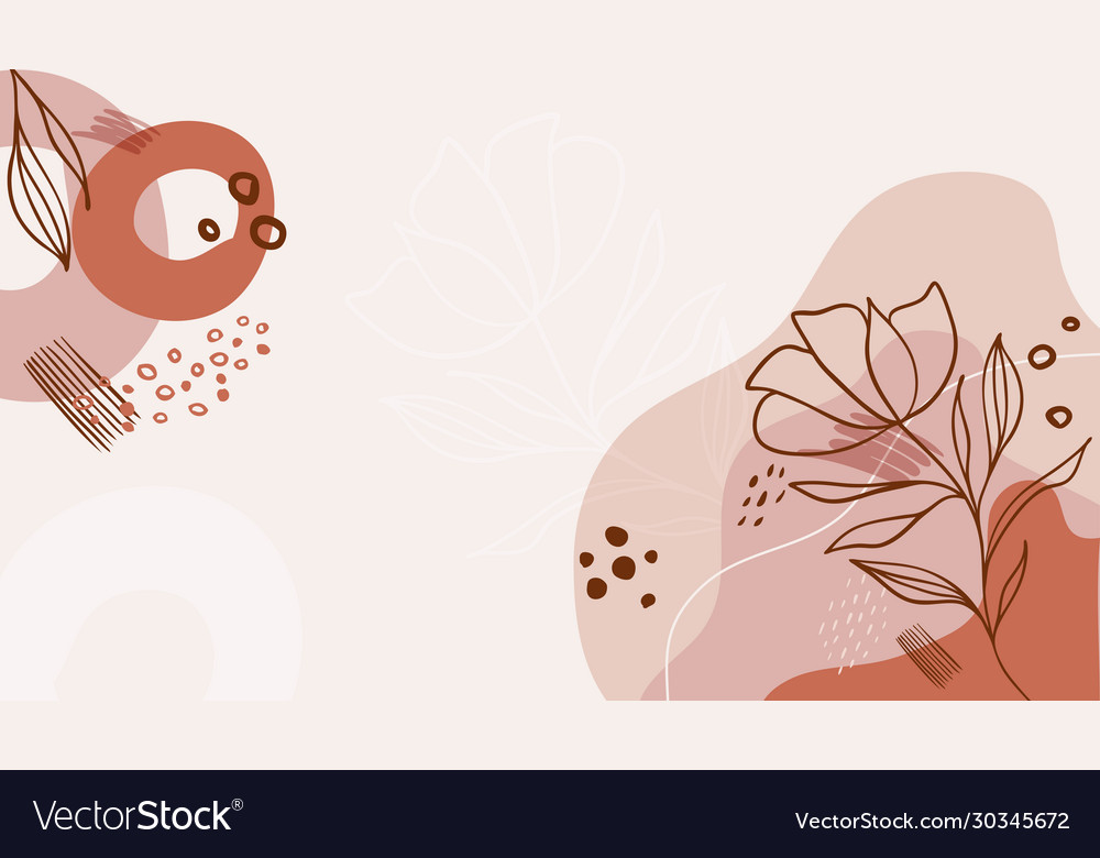 Abstract floral art leaves background hand draw