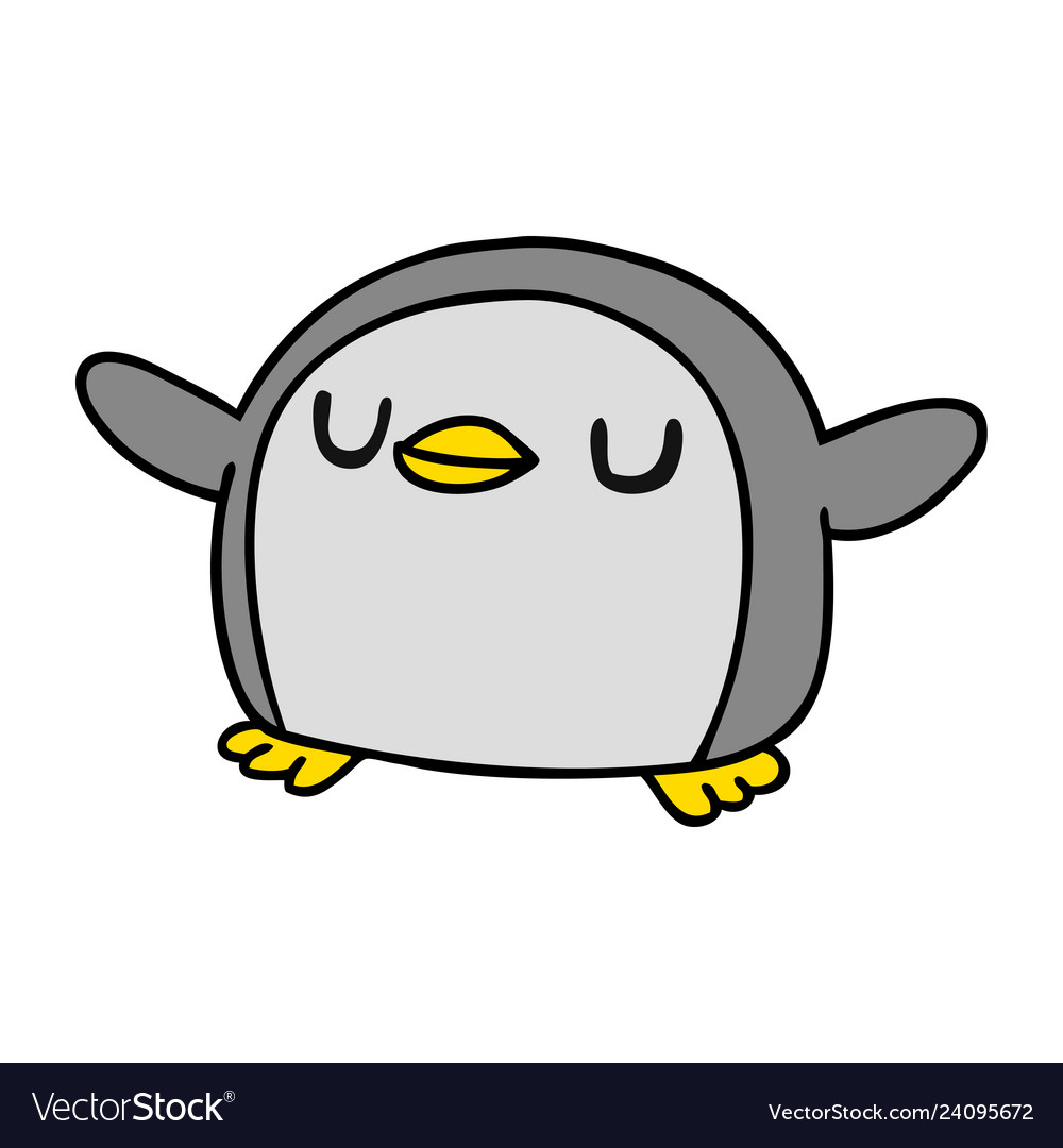 Cartoon kawaii of a cute penguin Royalty Free Vector Image