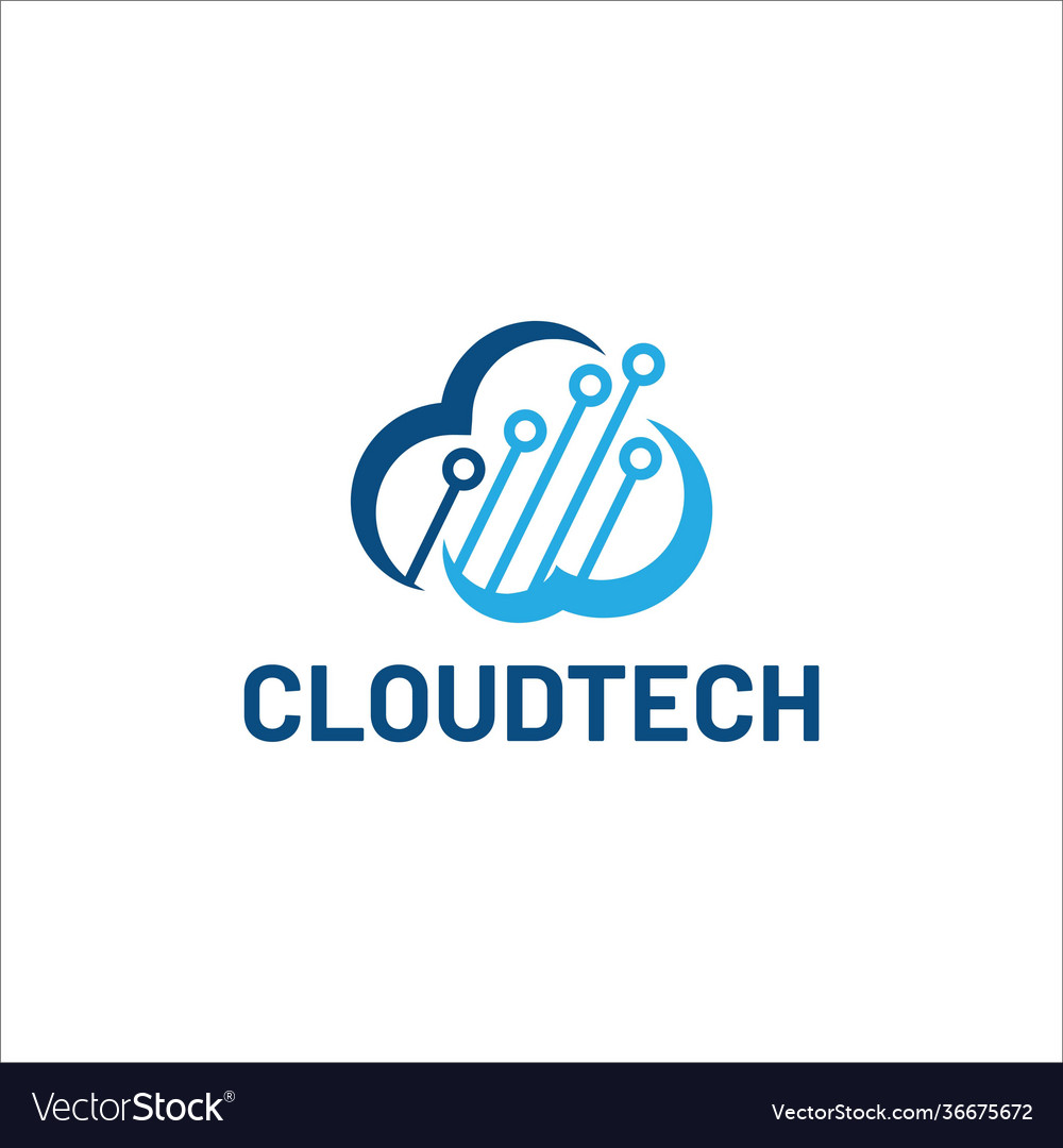 Cloud tech logo data Royalty Free Vector Image