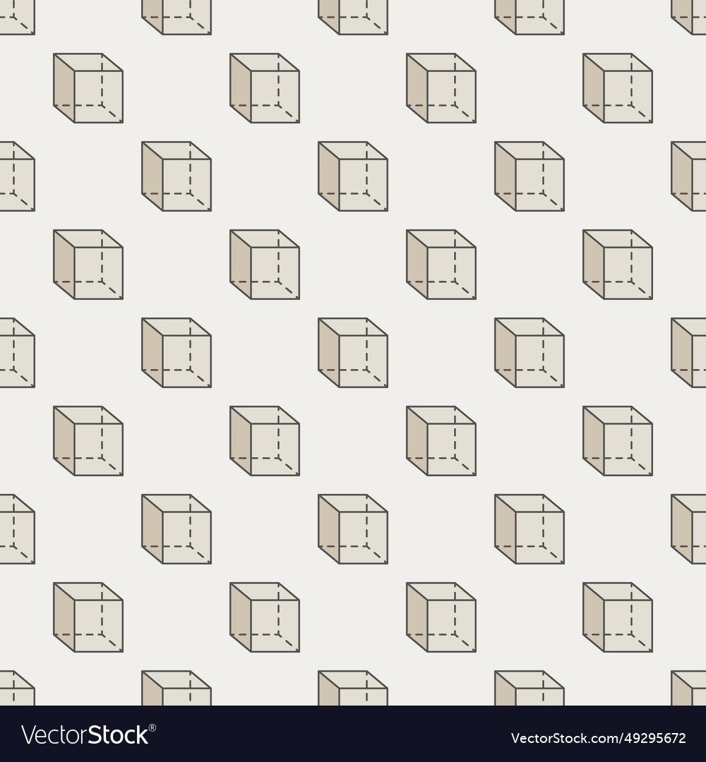 Cube geometric shape colored seamless pattern vector image Cube geometric shape colored seamless pattern