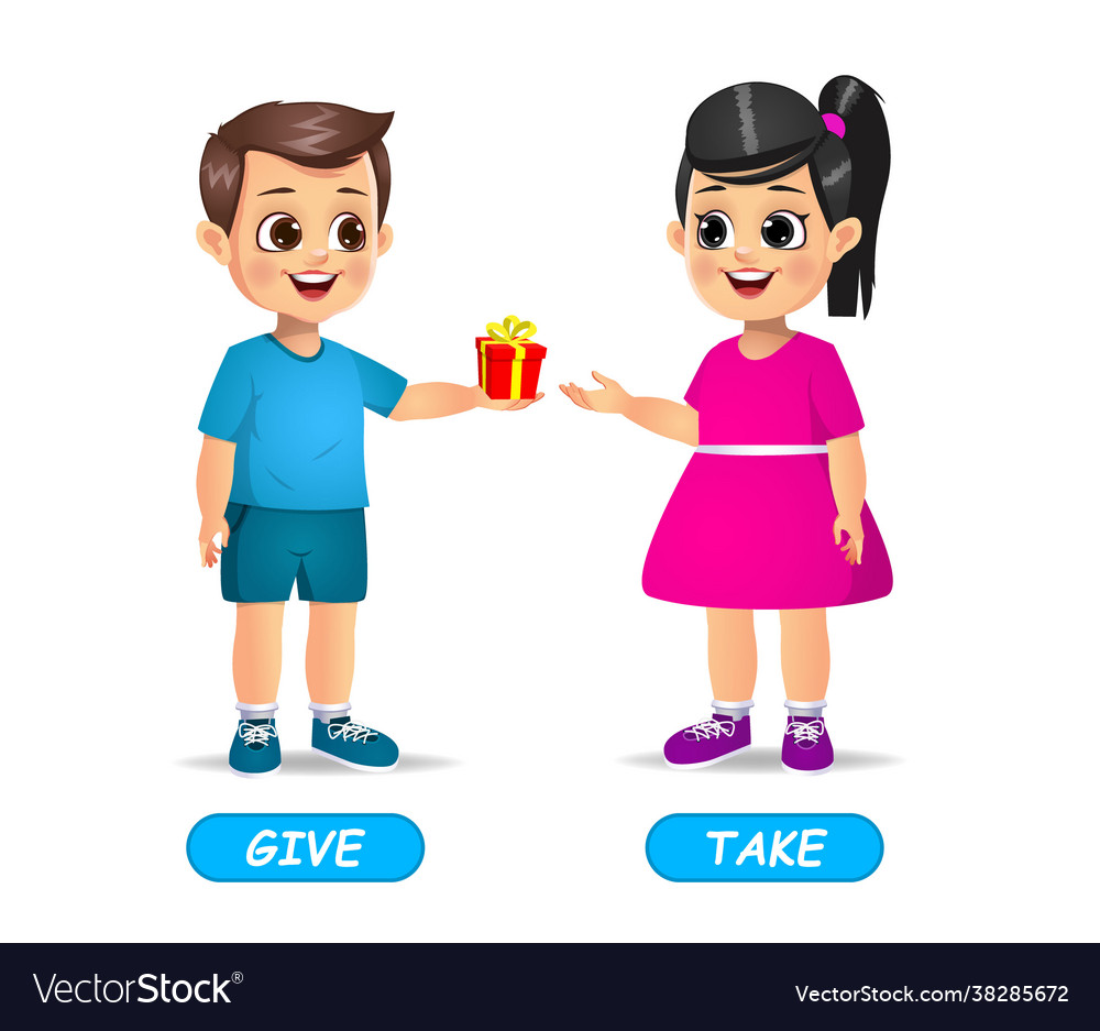 Example opposite adjectives word for kids Vector Image