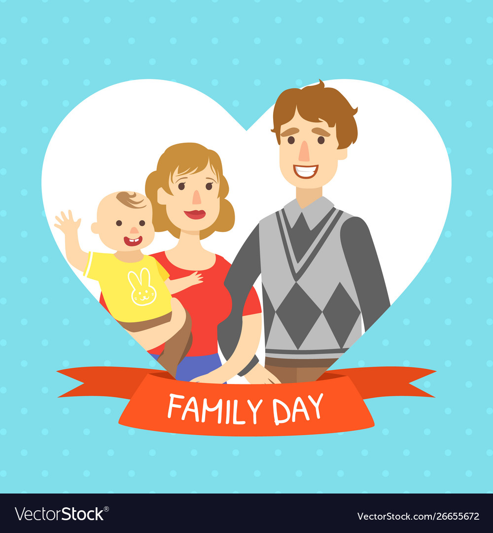 Family Day Banner Template Cheerful Parents And Vector Image