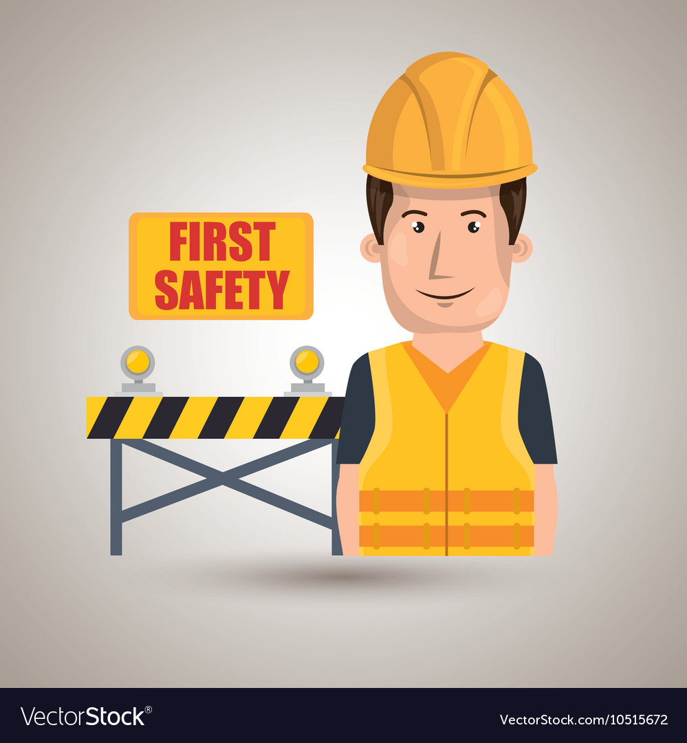 First safety worker icon Royalty Free Vector Image