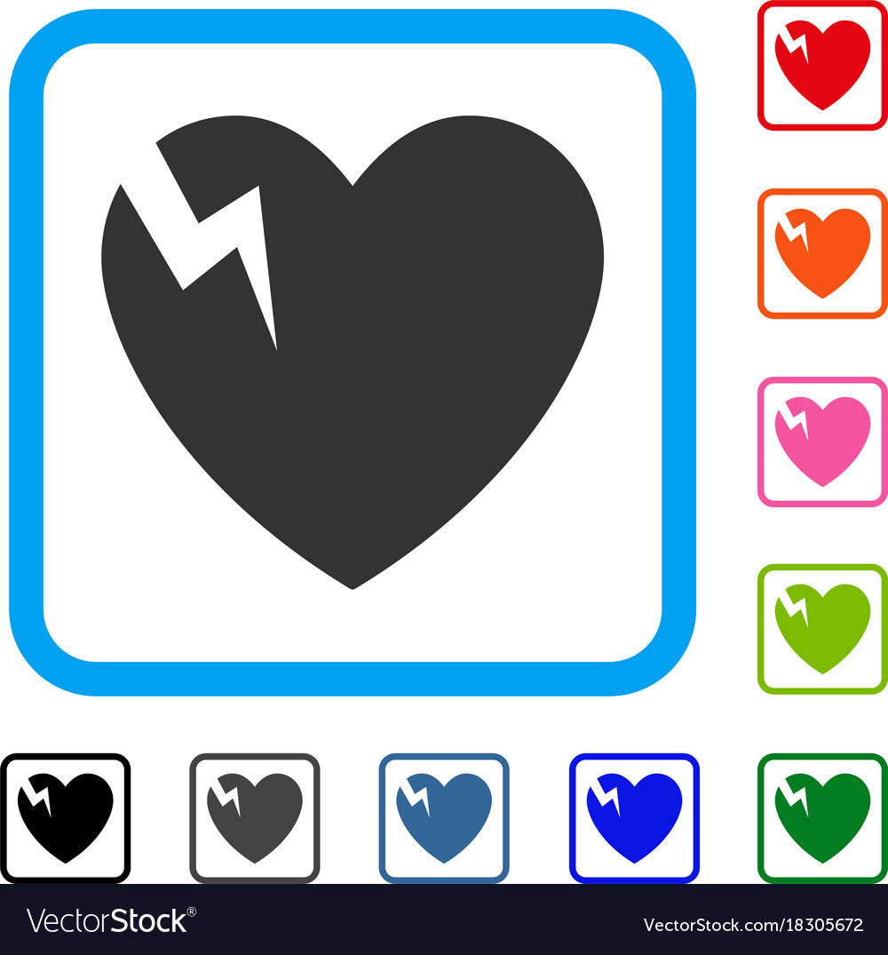 Heart crack framed icon Royalty Free Vector Image