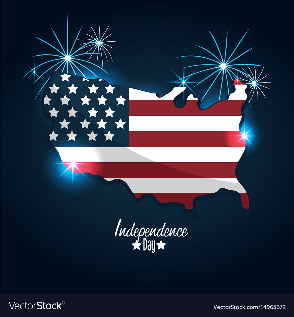 Independence day with flag and map design