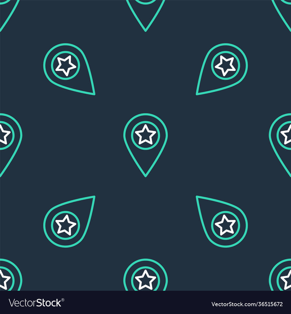 Line map pointer with star icon isolated seamless