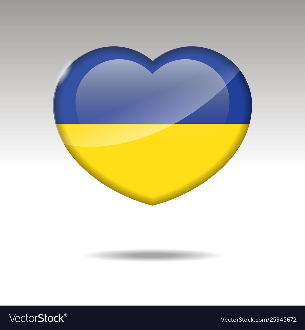 Love ukraine symbol heart flag icon