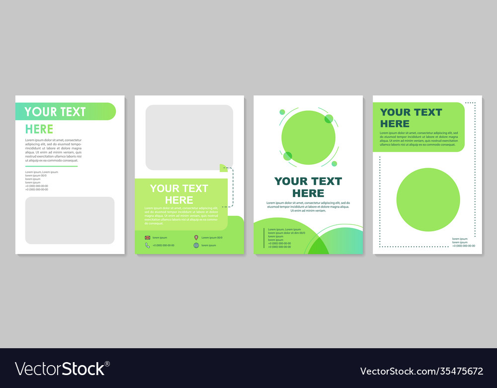 Minimalistic green brochure template vector image Minimalistic green brochure template
