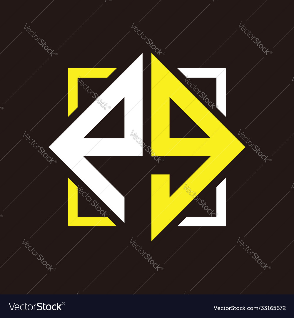 P g initials quadrangle monogram with square Vector Image P g initials quadrangle monogram with square