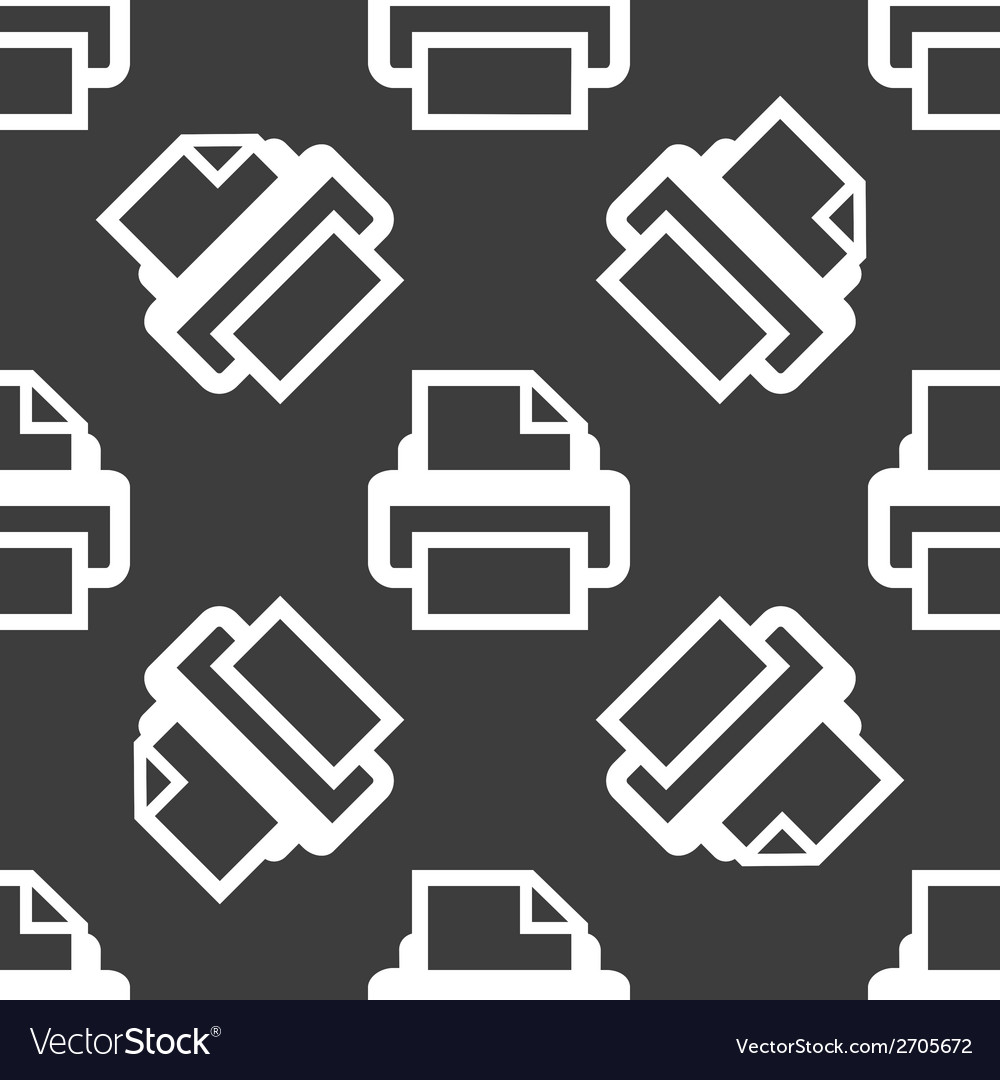Printer web icon flat design seamless pattern