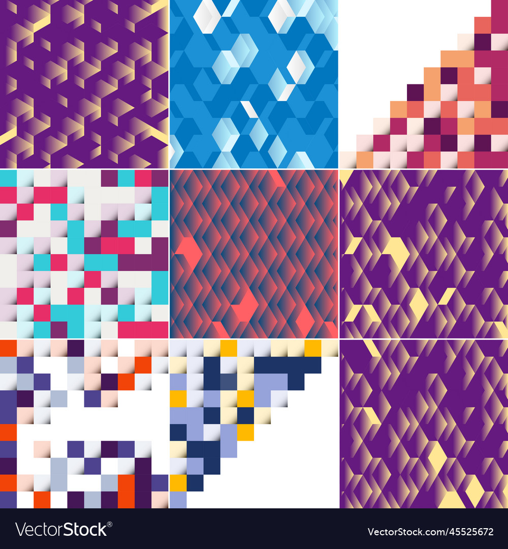 Seamless pattern of colorful blocks with a shadow vector image Seamless pattern of colorful blocks with a shadow
