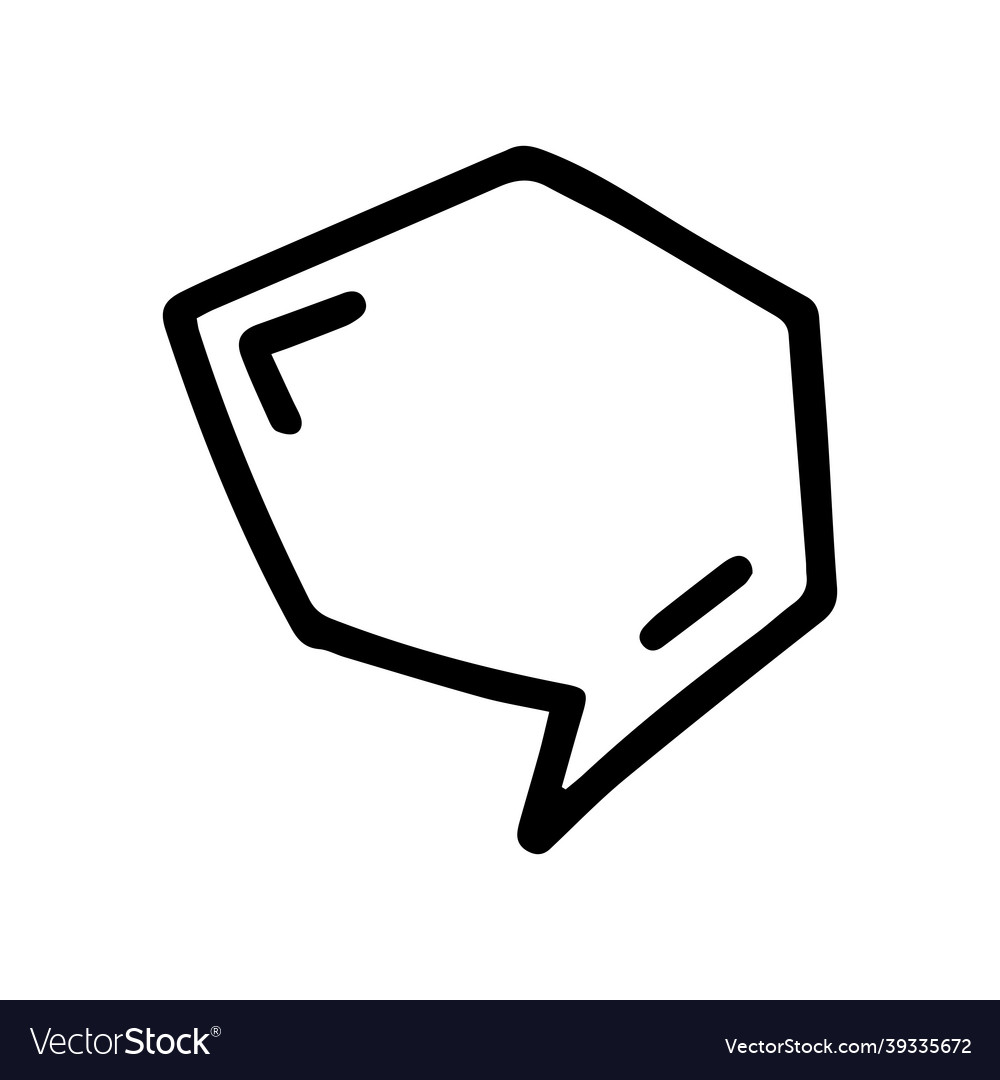 Speech bubble line doodle simple icon