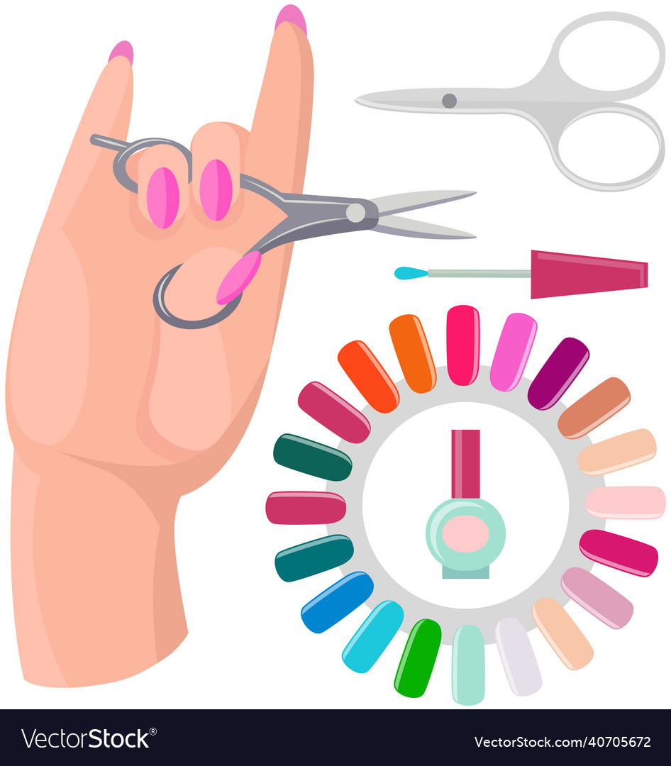 Various accessories and tools for manicure hand