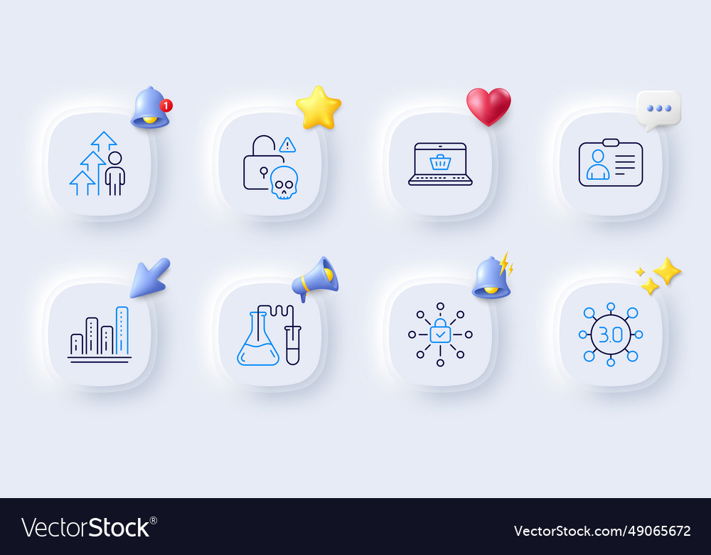 Web3 employee result and id card line icons
