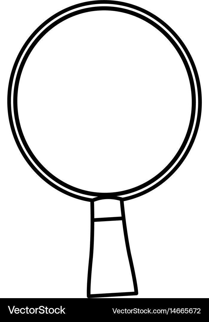 Wooden racket ping pong game line Royalty Free Vector Image