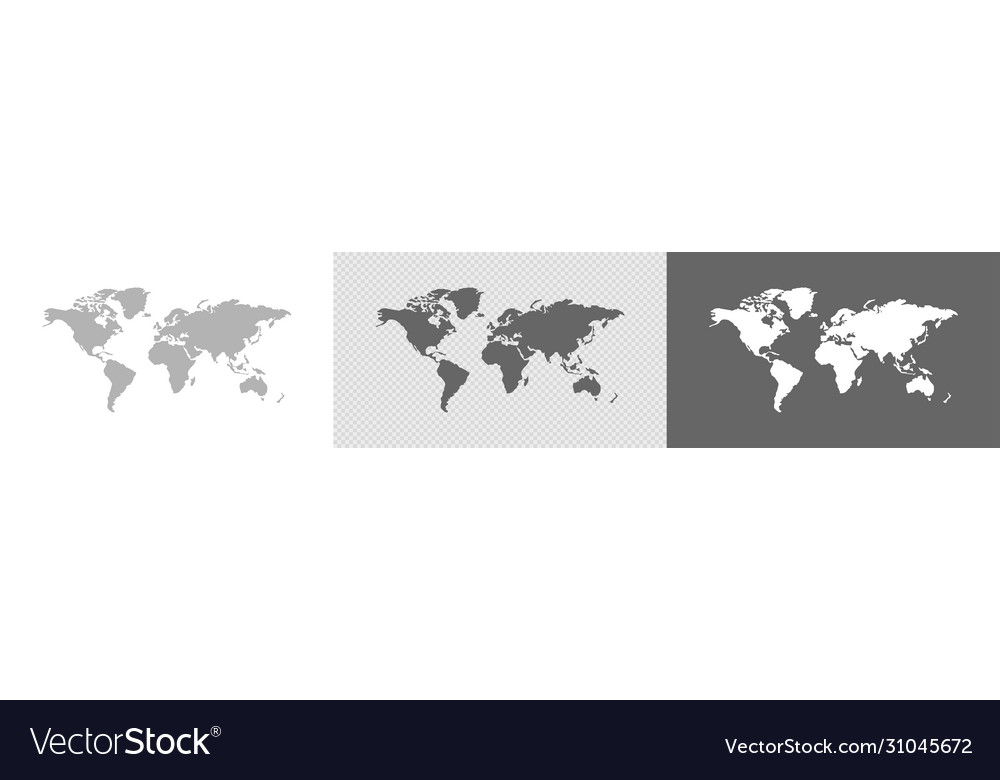 World Map Set On White Transparent Background Vector Image