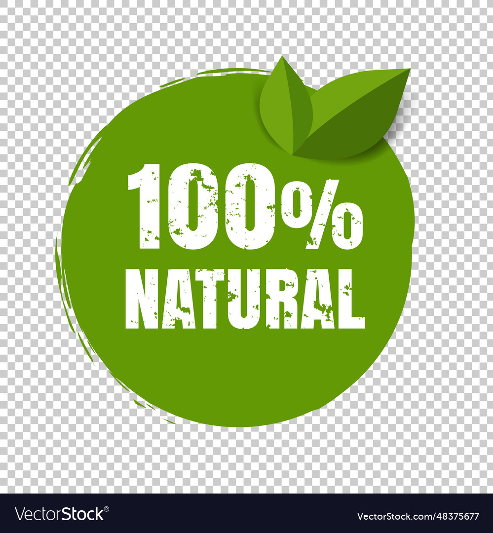 100 natural product label white background Vector Image