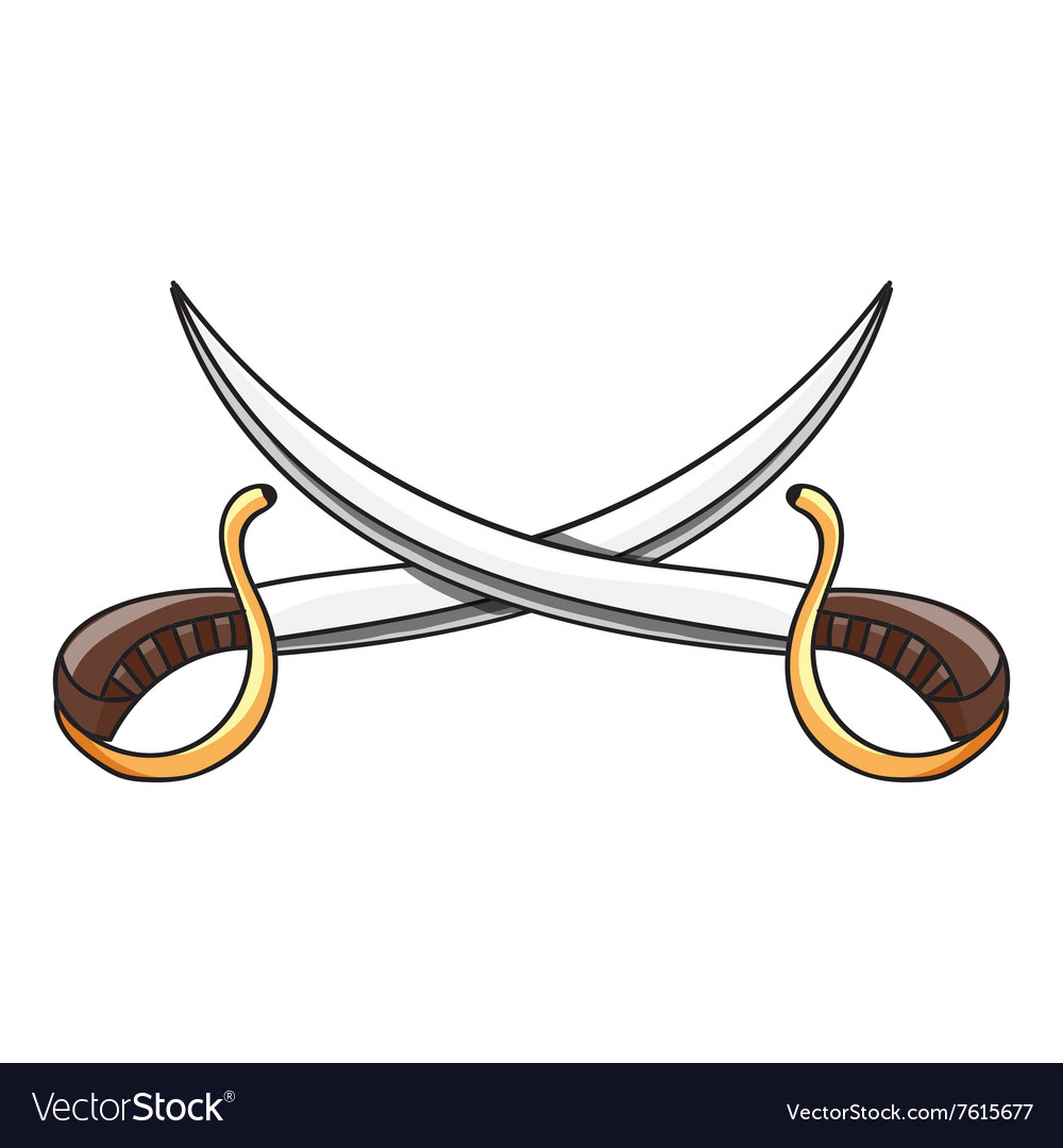 Crossed Swords Sabers Flat Illustration Stock Illustration - Download Image  Now - Sword, Crossing, Vector - iStock