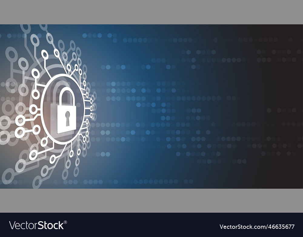 Cyber security and information or network vector image Cyber security and information or network