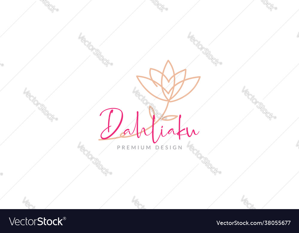 Elegant Continuous Line Dahlia