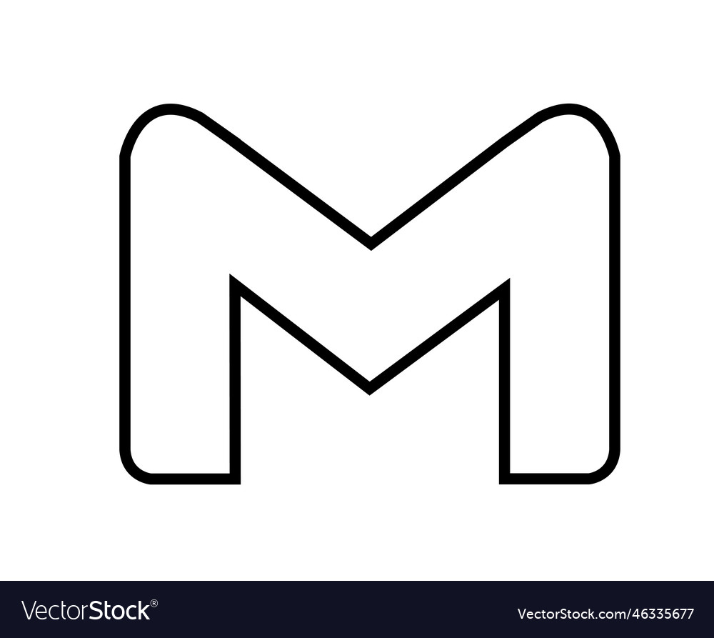Google gmail logo symbol black design vector image Google gmail logo symbol black design