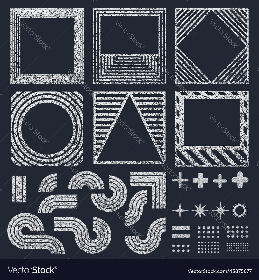 Grunge texture frame and elements set collection