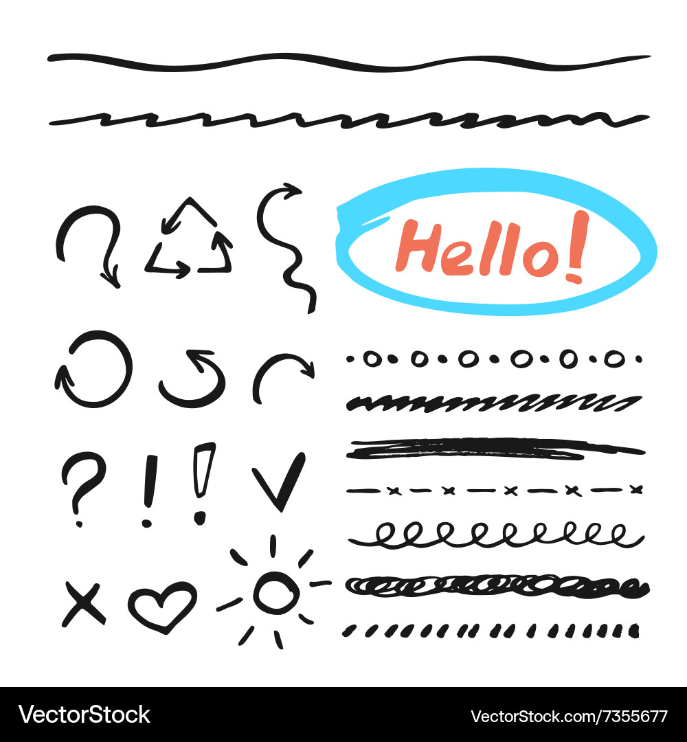 Marker strokes set Royalty Free Vector Image - VectorStock