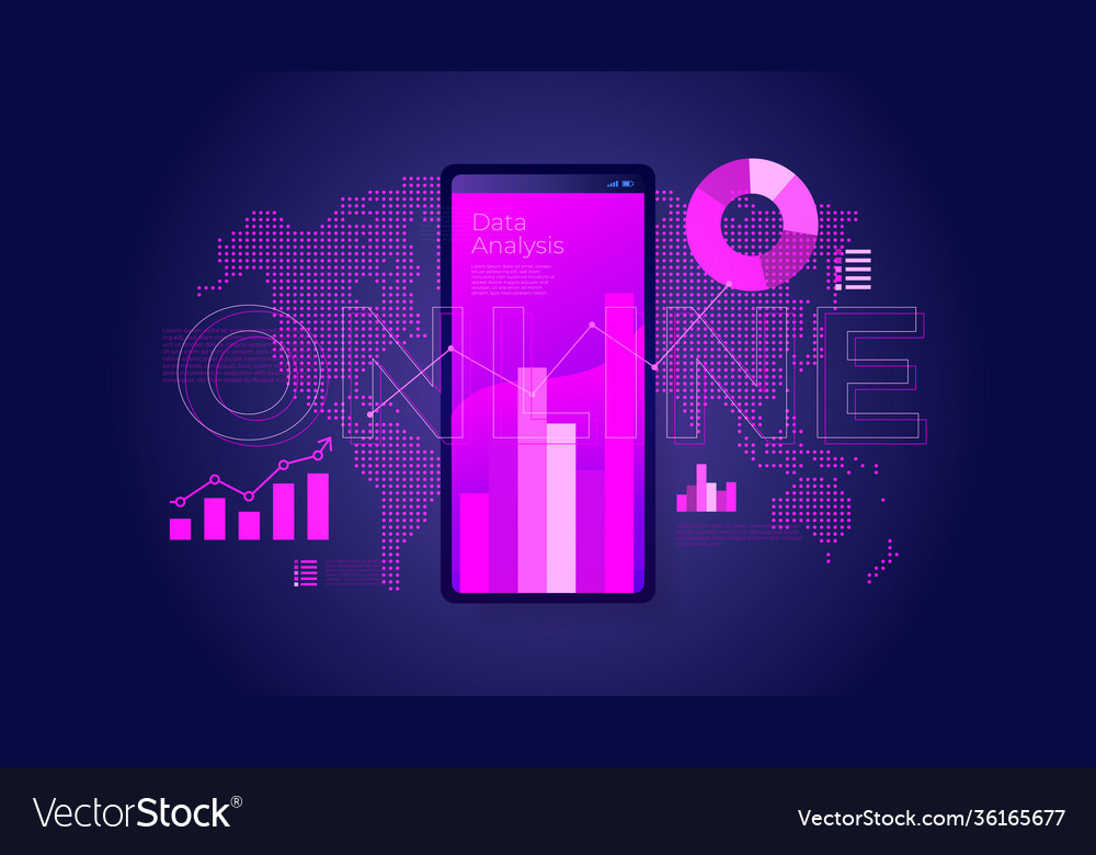 Online data analysis on smartphone with line chart