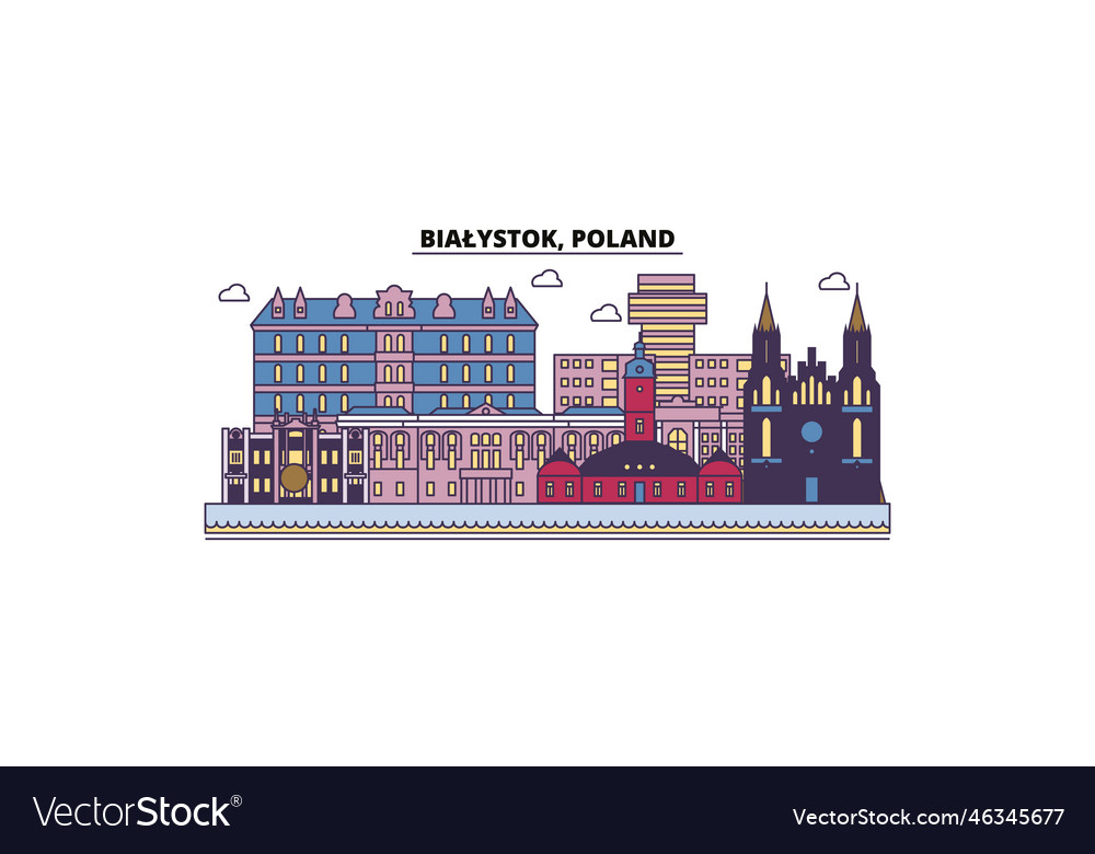 Polen bialystok touristische Sehenswürdigkeiten Stadt vector image Polen bialystok touristische Sehenswürdigkeiten Stadt