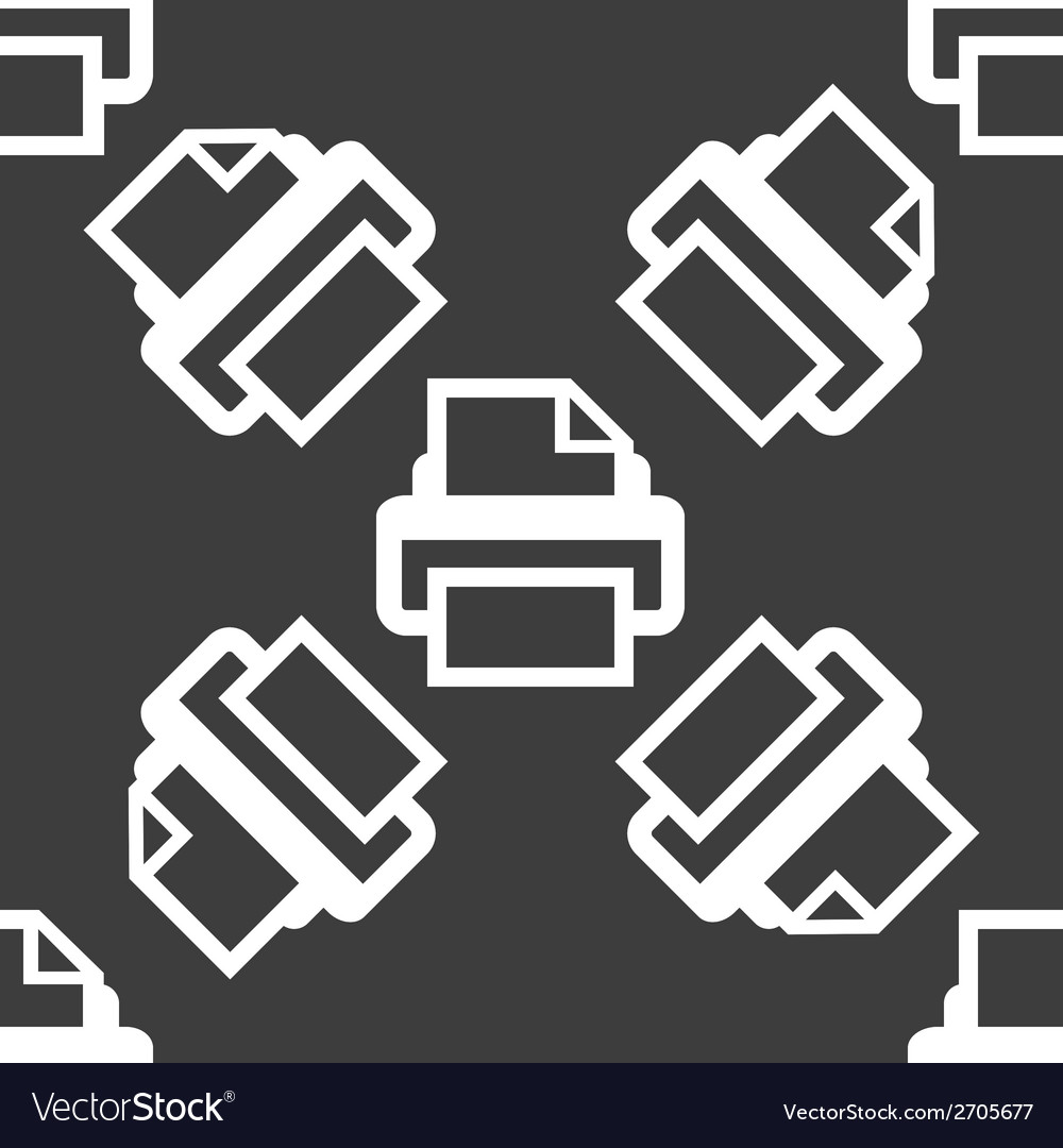 Printer web icon flat design seamless pattern
