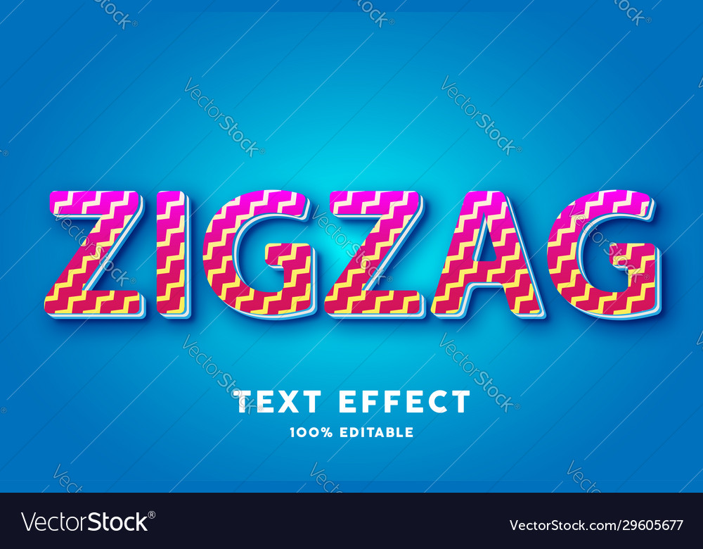 Red gradient with yellow zigzag lines text effect