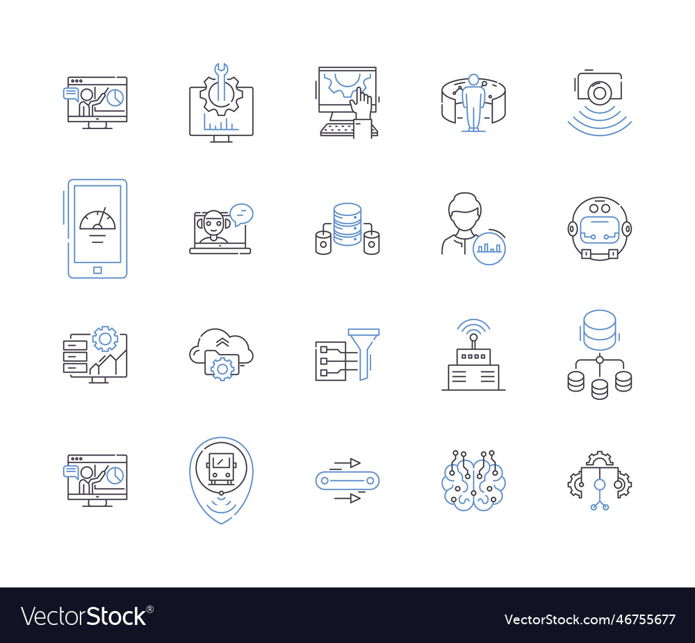 Robotic process automation outline icons