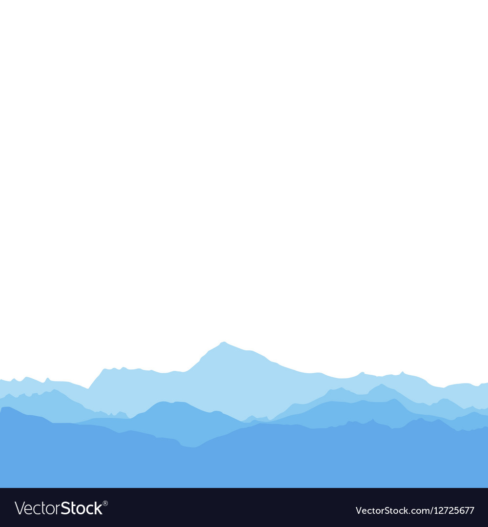 Silhouette mountains on white background