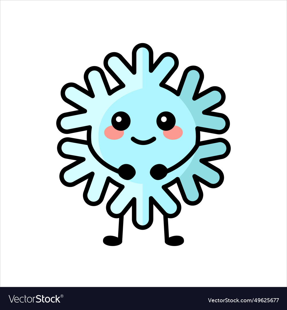 Snowflake color element cartoon happy character