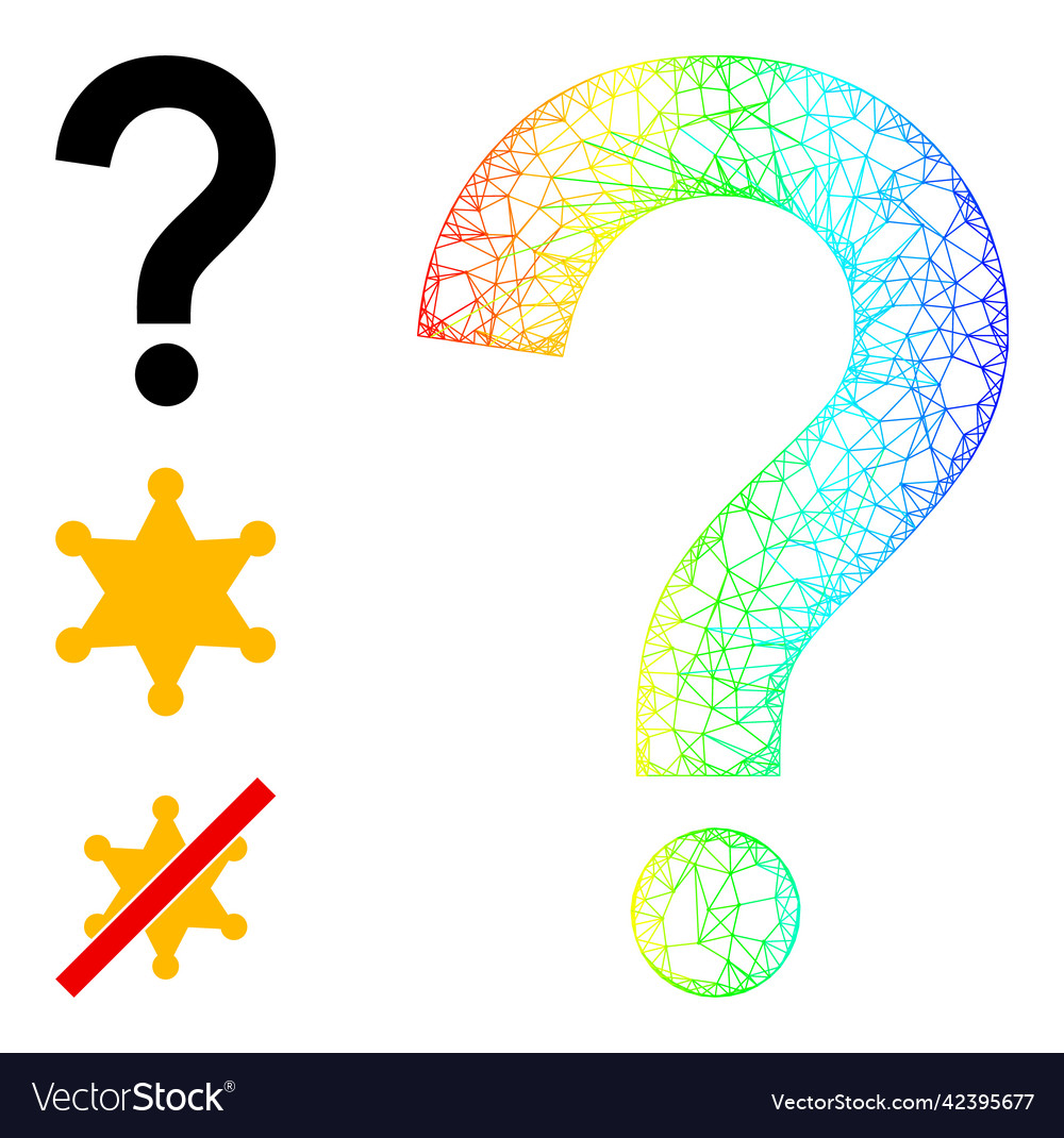 Spectral gradient net mesh query sign icon vector image Spectral gradient net mesh query sign icon