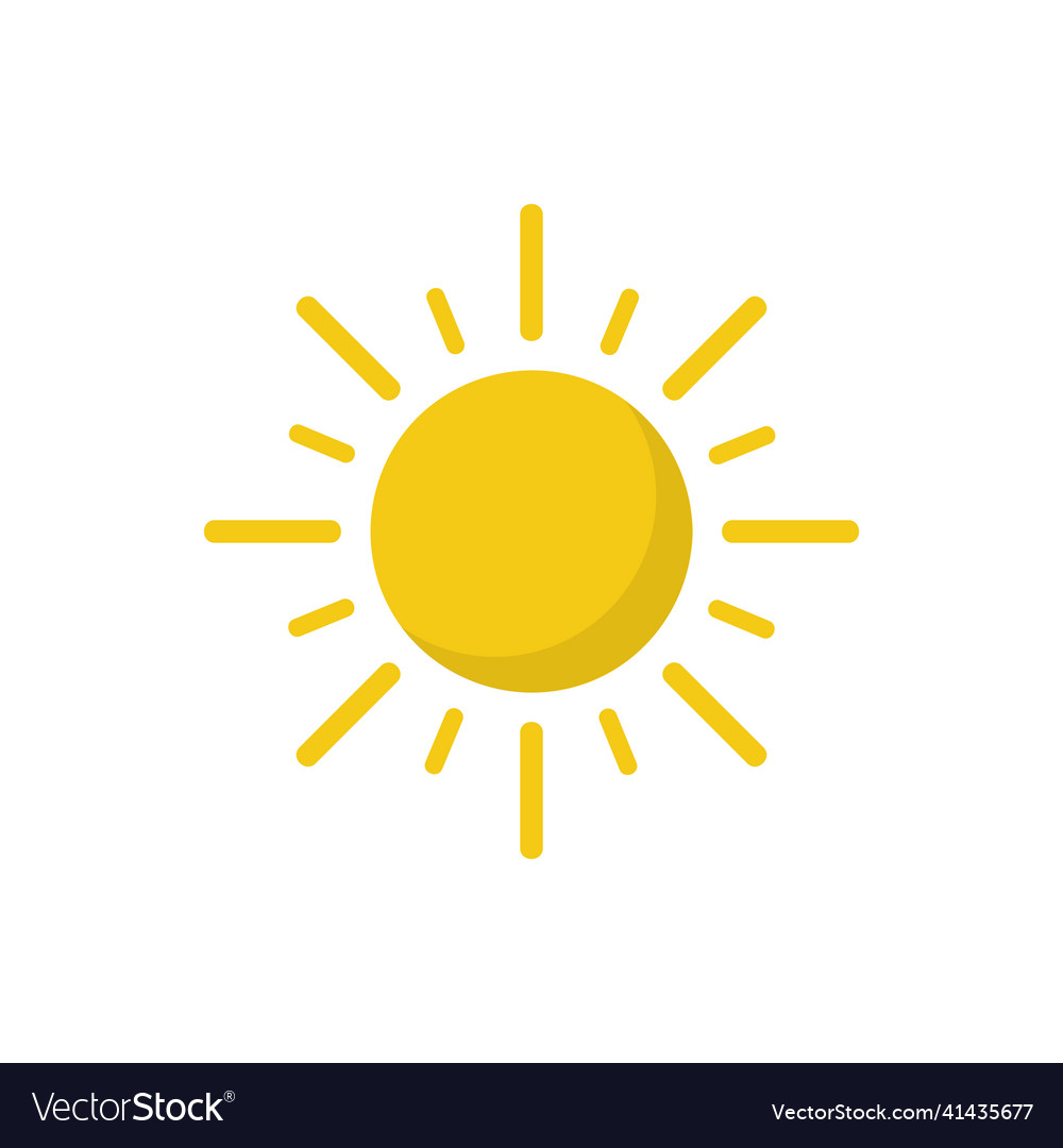 Sun sign icon sunlight bright sunny Royalty Free Vector